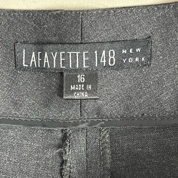 Lafayette 148 Virgin Wool Trouser Pants straight leg grey Women's Size 16 pant - Picture 6 of 11